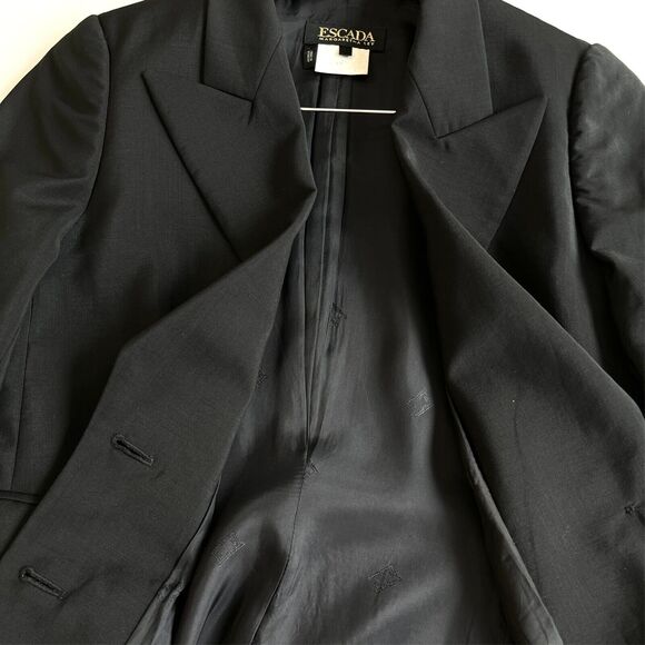Escada Margaretha Ley Black Classic Tailored Jacket Womens 38 US 8 Wool Mohair - Picture 10 of 16
